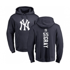 MLB Nike New York Yankees #55 Sonny Gray Navy Blue Backer Pullover Hoodie