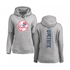 MLB Women's Nike New York Yankees #46 Andy Pettitte Ash Backer Pullover Hoodie