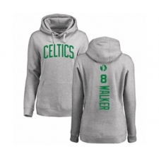 Basketball Women's Boston Celtics #8 Kemba Walker Ash Backer Pullover Hoodie