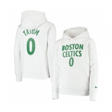 Men's Boston Celtics #0 Jayson Tatum 2021 White Pullover Basketball Hoodie