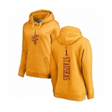 Basketball Women's Cleveland Cavaliers #1 Nik Stauskas Gold One Color Backer Pullover Hoodie