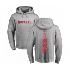 Basketball Houston Rockets #0 Russell Westbrook Ash Backer Pullover Hoodie