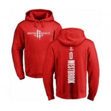 Basketball Houston Rockets #0 Russell Westbrook Red Backer Pullover Hoodie