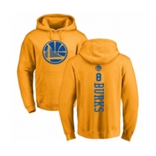 Basketball Golden State Warriors #8 Alec Burks Gold One Color Backer Pullover Hoodie