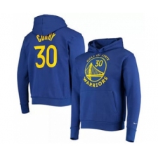 Men's Golden State Warriors #30 Stephen Curry 2021 Blue Pullover Basketball Hoodie