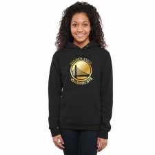 NBA Golden State Warriors Women's Gold Collection Ladies Pullover Hoodie - Black
