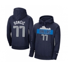 Men's Dallas Mavericks #77 Luka Doncic 2021 Navy Pullover Basketball Hoodie