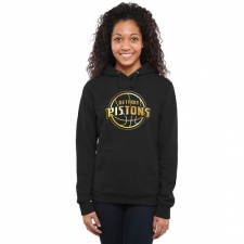 NBA Detroit Pistons Women's Gold Collection Ladies Pullover Hoodie - Black