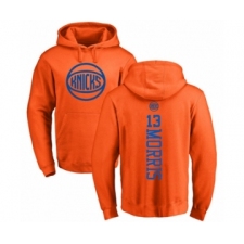 Basketball New York Knicks #13 Marcus Morris Orange One Color Backer Pullover Hoodie