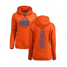 Basketball Women's New York Knicks #13 Marcus Morris Orange One Color Backer Pullover Hoodie