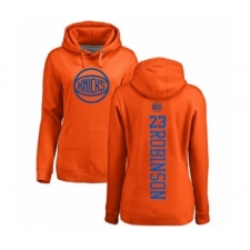 Basketball Women's New York Knicks #23 Mitchell Robinson Orange One Color Backer Pullover Hoodie