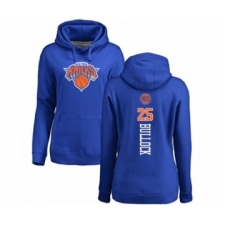 Basketball Women's New York Knicks #25 Reggie Bullock Royal Blue Backer Pullover Hoodie