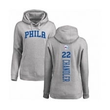 NBA Women's Nike Philadelphia 76ers #22 Wilson Chandler Ash Backer Pullover Hoodie