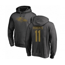 Football Baltimore Ravens #11 Seth Roberts Ash One Color Pullover Hoodie