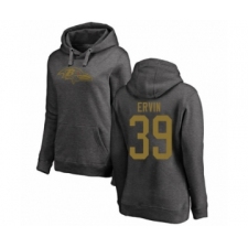 Football Women's Baltimore Ravens #39 Tyler Ervin Ash One Color Pullover Hoodie