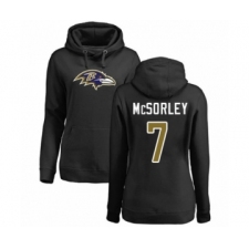 Football Women's Baltimore Ravens #7 Trace McSorley Black Name & Number Logo Pullover Hoodie