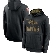 Men's NFL Baltimore Ravens 2020 Salute To Service Black Pullover Hoodie