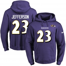 NFL Men's Nike Baltimore Ravens #23 Tony Jefferson Purple Name & Number Pullover Hoodie