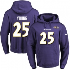 NFL Men's Nike Baltimore Ravens #25 Tavon Young Purple Name & Number Pullover Hoodie