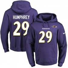 NFL Men's Nike Baltimore Ravens #29 Marlon Humphrey Purple Name & Number Pullover Hoodie