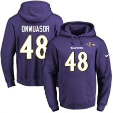 NFL Men's Nike Baltimore Ravens #48 Patrick Onwuasor Purple Name & Number Pullover Hoodie