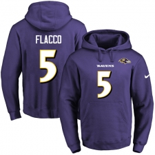 NFL Men's Nike Baltimore Ravens #5 Joe Flacco Purple Name & Number Pullover Hoodie