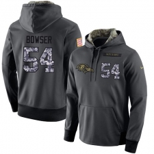 NFL Men's Nike Baltimore Ravens #54 Tyus Bowser Stitched Black Anthracite Salute to Service Player Performance Hoodie