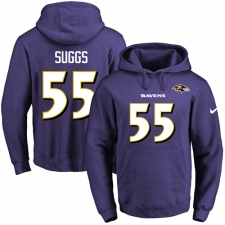 NFL Men's Nike Baltimore Ravens #55 Terrell Suggs Purple Name & Number Pullover Hoodie