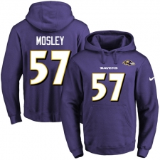 NFL Men's Nike Baltimore Ravens #57 C.J. Mosley Purple Name & Number Pullover Hoodie