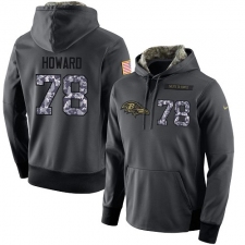 NFL Men's Nike Baltimore Ravens #78 Austin Howard Stitched Black Anthracite Salute to Service Player Performance Hoodie
