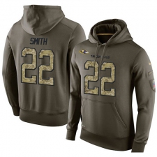 NFL Nike Baltimore Ravens #22 Jimmy Smith Green Salute To Service Men's Pullover Hoodie