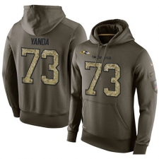 NFL Nike Baltimore Ravens #73 Marshal Yanda Green Salute To Service Men's Pullover Hoodie