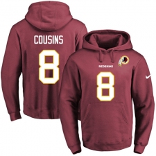 NFL Men's Nike Washington Redskins #8 Kirk Cousins Burgundy Red Name & Number Pullover Hoodie