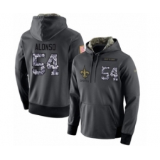 Football Men's New Orleans Saints #54 Kiko Alonso Stitched Black Anthracite Salute to Service Player Performance Hoodie