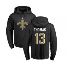 Football New Orleans Saints #13 Michael Thomas Black Name & Number Logo Pullover Hoodie