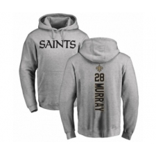 Football New Orleans Saints #28 Latavius Murray Ash Backer Pullover Hoodie