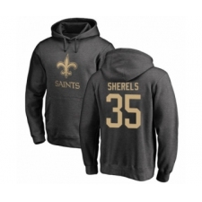 Football New Orleans Saints #35 Marcus Sherels Ash One Color Pullover Hoodie