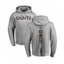 Football New Orleans Saints #60 Erik McCoy Ash Backer Pullover Hoodie