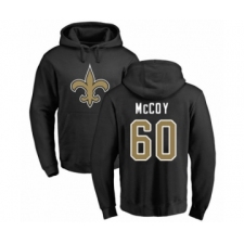 Football New Orleans Saints #60 Erik McCoy Black Name & Number Logo Pullover Hoodie