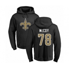 Football New Orleans Saints #78 Erik McCoy Black Name & Number Logo Pullover Hoodie