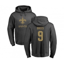 Football New Orleans Saints #9 Drew Brees Ash One Color Pullover Hoodie