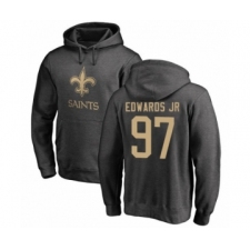 Football New Orleans Saints #97 Mario Edwards Jr Ash One Color Pullover Hoodie