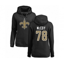 Football Women's New Orleans Saints #78 Erik McCoy Black Name & Number Logo Pullover Hoodie
