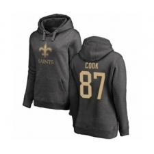 Football Women's New Orleans Saints #87 Jared Cook Ash One Color Pullover Hoodie