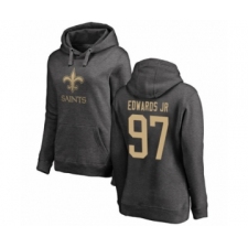 Football Women's New Orleans Saints #97 Mario Edwards Jr Ash One Color Pullover Hoodie
