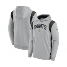 Men's New Orleans Saints Gray Sideline Stack Performance Pullover Hoodie