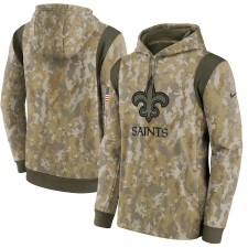 Men's New Orleans Saints Nike Camo 2021 Salute To Service Therma Performance Pullover Hoodi