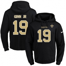 NFL Men's Nike New Orleans Saints #19 Ted Ginn Jr Black Name & Number Pullover Hoodie