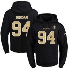 NFL Men's Nike New Orleans Saints #94 Cameron Jordan Black Name & Number Pullover Hoodie