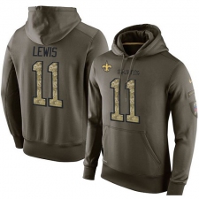 NFL Nike New Orleans Saints #11 Tommylee Lewis Green Salute To Service Men's Pullover Hoodie